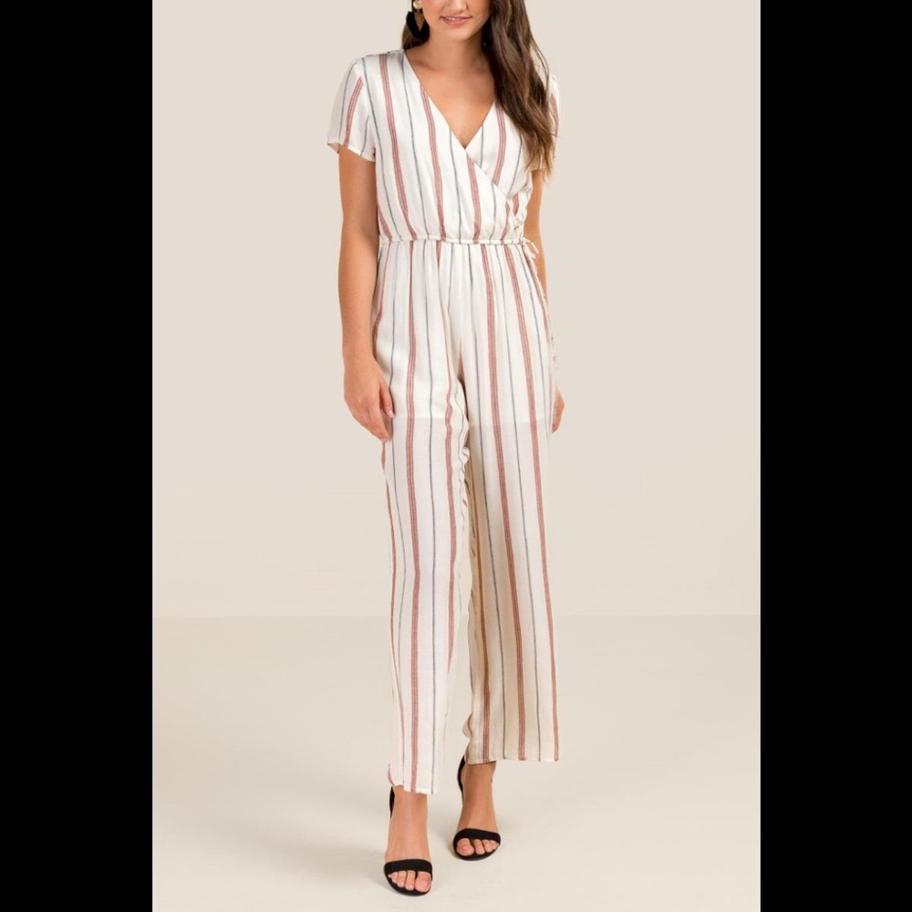 Francesca’s BRAYLEIGH STRIPED JUMPSUIT